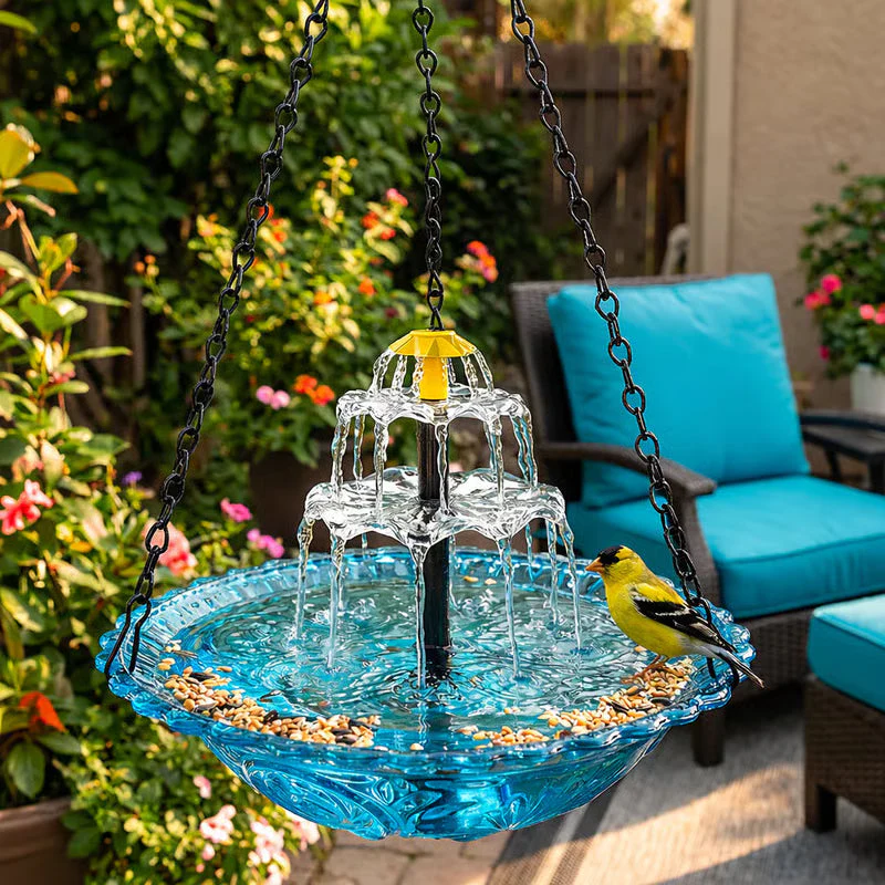 💞50K+ SOLD!🐦🌧️Vintage-Style Bird Feeder with Bath – Hangs anywhere. easy to fill. Attracts robins & blue tits. Perfect for nature lovers. 🏡✨