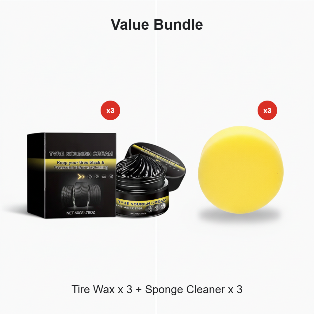 ✨ Tire wax – restores black gloss. blocks UV. repels dirt. Easy & quick!