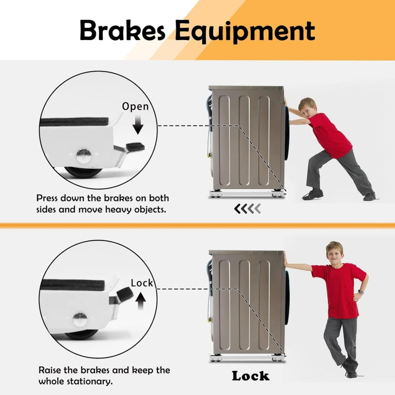 Heavy-Duty Adjustable Appliance Roller Base with Locking Wheels – Supports Up to 660 lbs