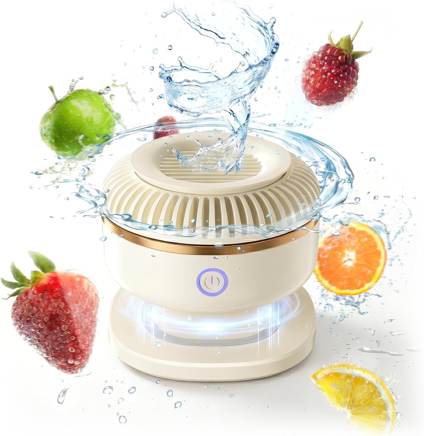 Cordless Fruit & Vegetable Cleaner with Titanium Electrolysis & Deep Vortex Wash