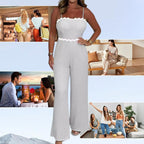 🔥50% off🔥Women's Wavey Trim Spaghetti Strap Jumpsuit