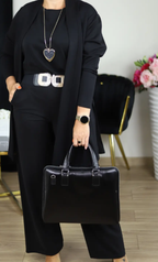 Elegant Longline Cardigan & Top & Pants 3-Pieces Set