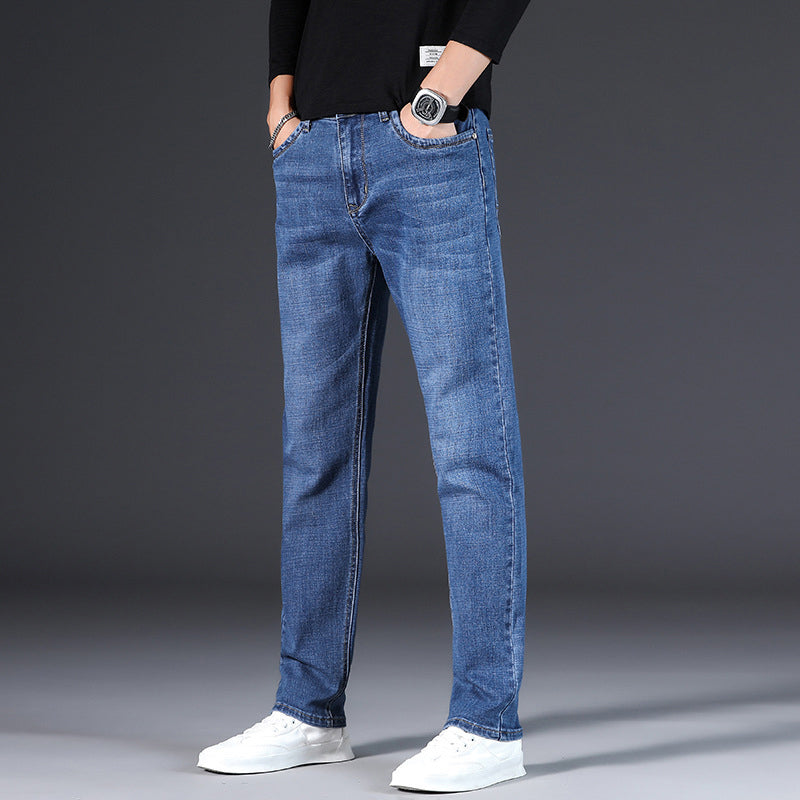 📢📢40% OFF !! ⏰Men's Elastic High Waist Straight Leg Jeans – Stretch Cotton. Breathable. Classic Fit ✨