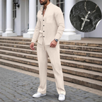 ⏳Time-Limited Special⏰Men's Casual Waffle Shirt Pants 2-Piece Set