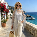 🏆 Last Day Special Price £9.99! 💐Summer Metallic Crochet Cover-Up – Lightweight. Flowy & Effortlessly Stylish summer outfit