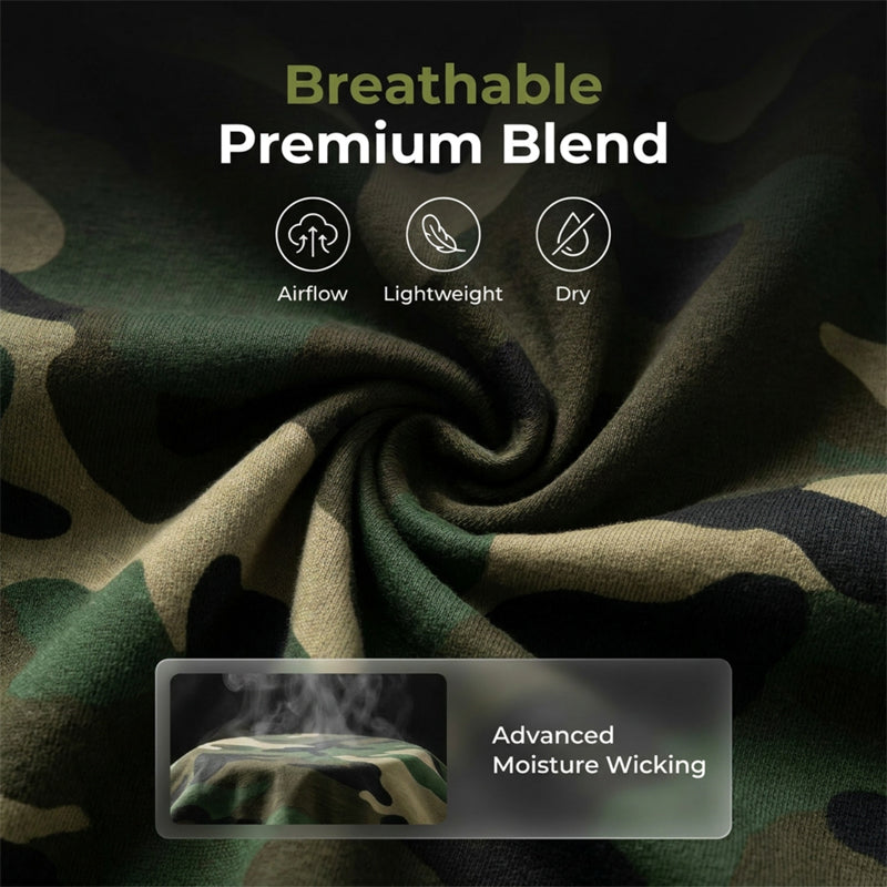🌿40% OFF！🌲Men's Camouflage Print T-Shirt & Shorts Set