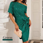 💃Hot Sales - 49% OFF🎉Sparkly One-Shoulder Ruched Dress✨