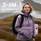 💜LAST DAY SALE- 50% OFF💦3-in-1 Waterproof Women's Jacket – Rain. Wind & Cold. All Covered