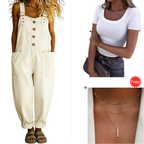 🔥Limited-time offer-Women's Casual Baggy Denim Overalls with Pockets