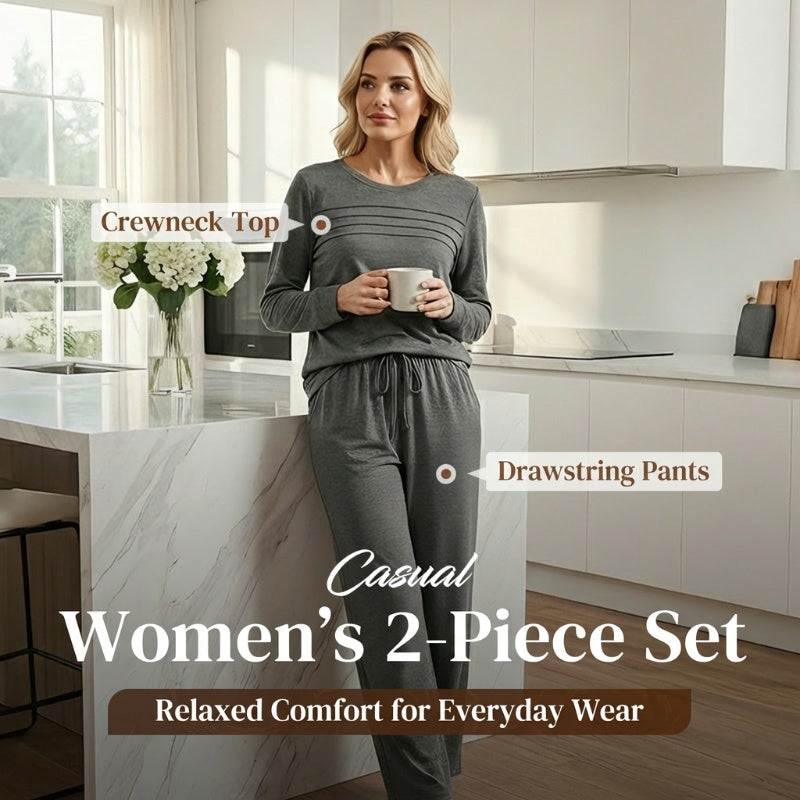 🔥40% OFF!💓Women's Crew Neck Top & Drawstring Pants Set