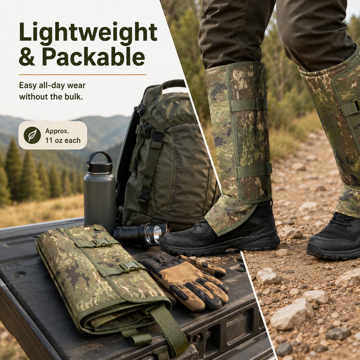 🐍 Heavy-Duty Snake Protection Gaiters – Reinforced 1000D Outdoor Leg Guards
