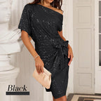 💃Hot Sales - 49% OFF🎉Sparkly One-Shoulder Ruched Dress✨