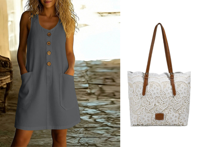 🌸Women's Solid Color U-Neck Sleeveless Cotton Linen Dress - Lightweight. Breezy & Ridiculously Comfy 💛