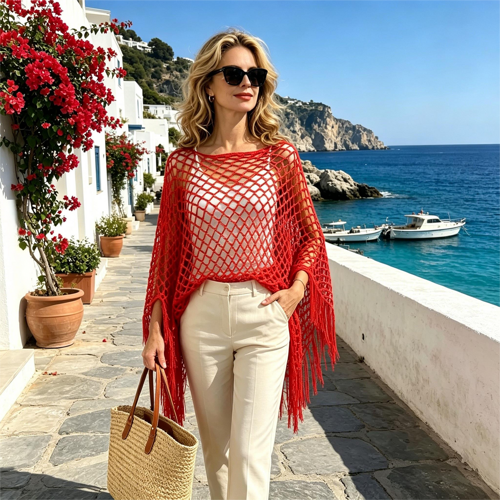 🏆 Last Day Special Price £9.99! 💐Summer Metallic Crochet Cover-Up – Lightweight. Flowy & Effortlessly Stylish summer outfit
