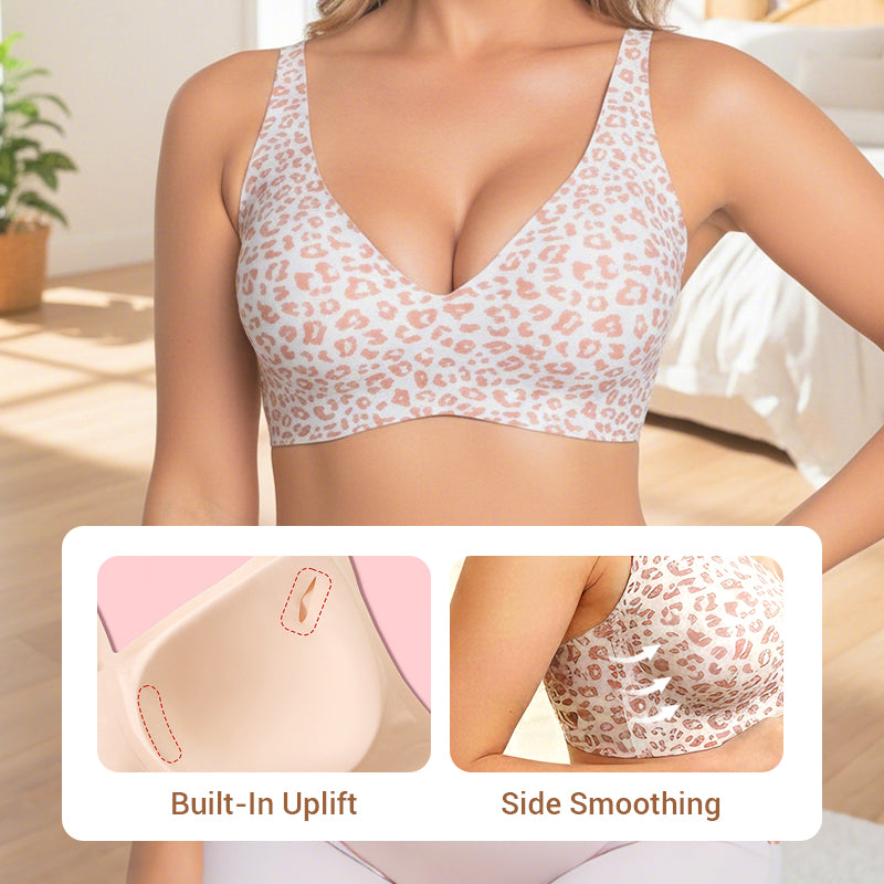 💗LAST DAY SALE 50% OFF⚡50K+ SOLD💕 Jelly Wireless Womens Comfortable Wireless Bras Push Up Bralettes Seamless Tshirts Bras Deep V Everyday Bras