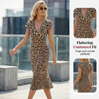 👗New arrival 40% OFF!🥰Women's V-Neck Leopard Print Dress