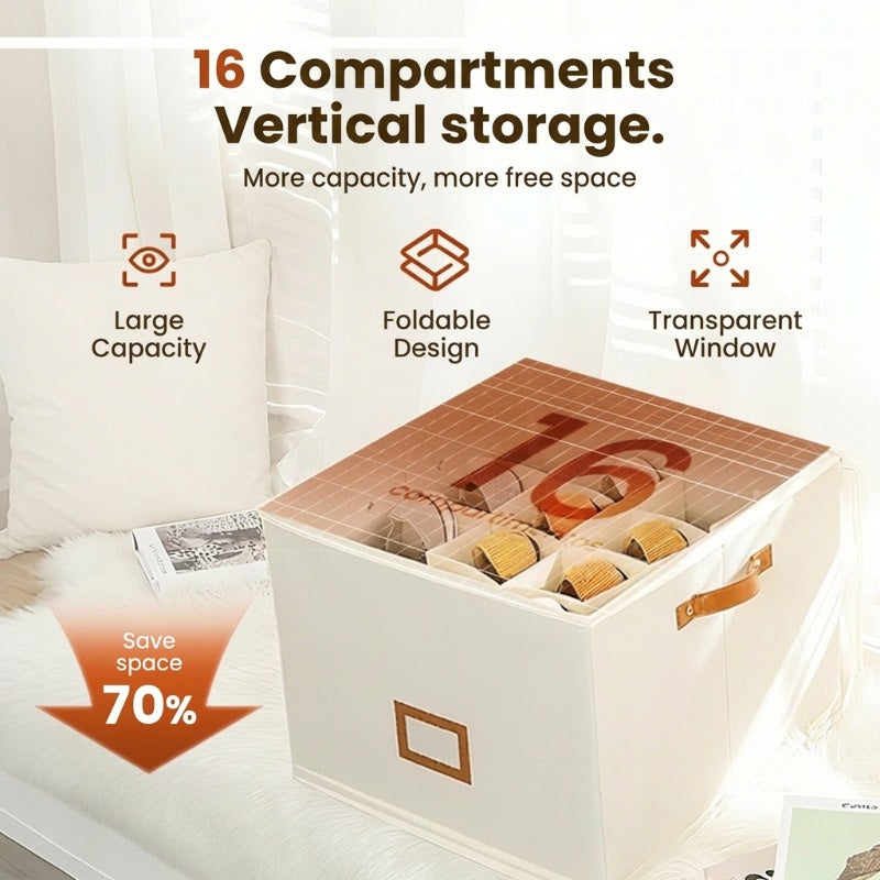📢📢50% OFF !!!⏰ Fabric Shoe Organizer Storage Box👟– Foldable Design. Large Capacity. Dustproof & Breathable. Space-Saving for Closet & Bedroom 🧺