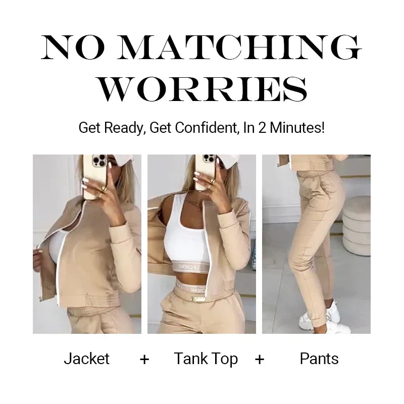 🎉New Year's Hot Sales - 70% OFF😍Women's 3-Piece Zip-Up Tracksuits