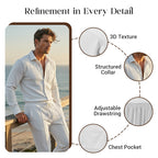 ⏳Time-Limited Special⏰Men's Casual Waffle Shirt Pants 2-Piece Set
