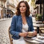 🥳2026 HOT SALE🥳💞50K+ SOLD!👵☀️ 56% OFF! Open-Front Denim Jacket – No buttons. easy on/off. Flattering ruffle trim. breathable fabric. Classic blue wash. A versatile wardrobe staple. 🌿✅
