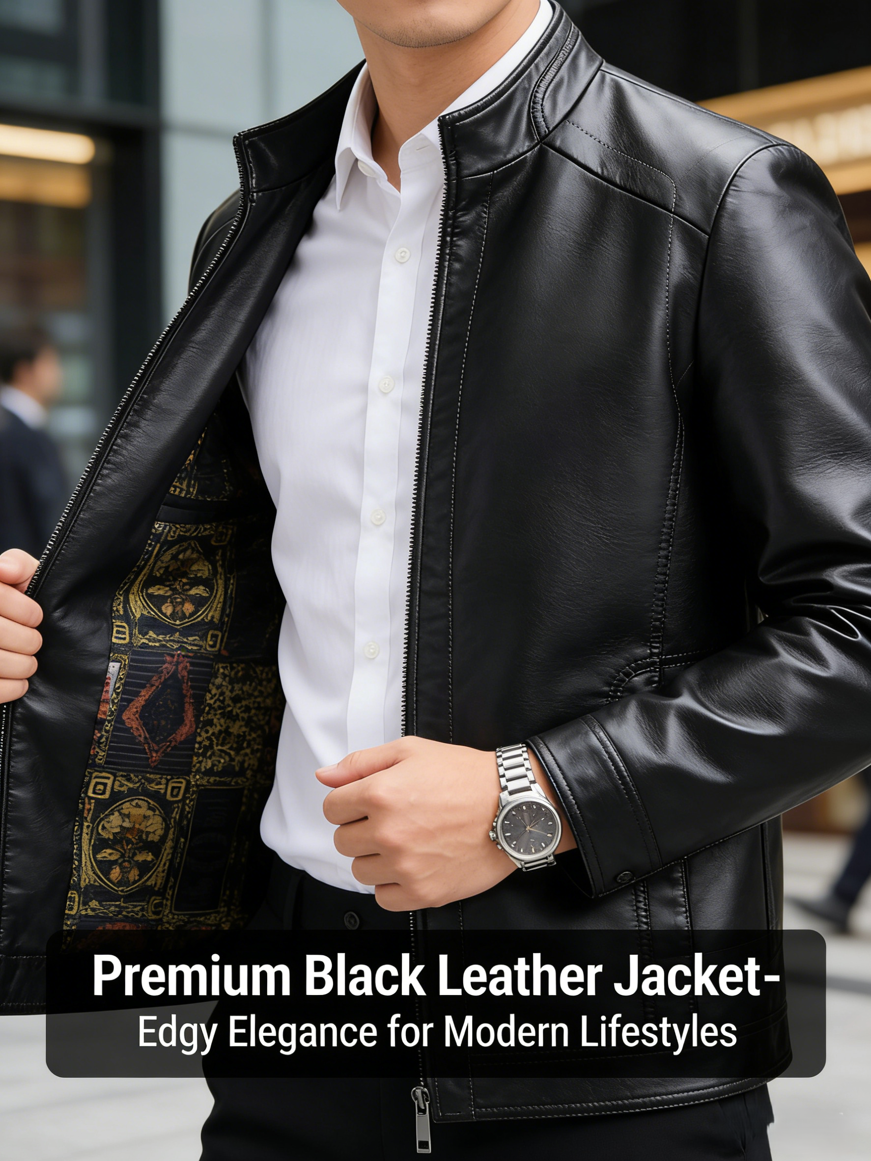 🧥40% OFF NOW! ❄️ Men's Warm Plush Lining Leather Jacket - Windproof & Stylish. Perfect for Cold Weather Outings ✨