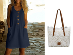 🌸Women's Solid Color U-Neck Sleeveless Cotton Linen Dress - Lightweight. Breezy & Ridiculously Comfy 💛
