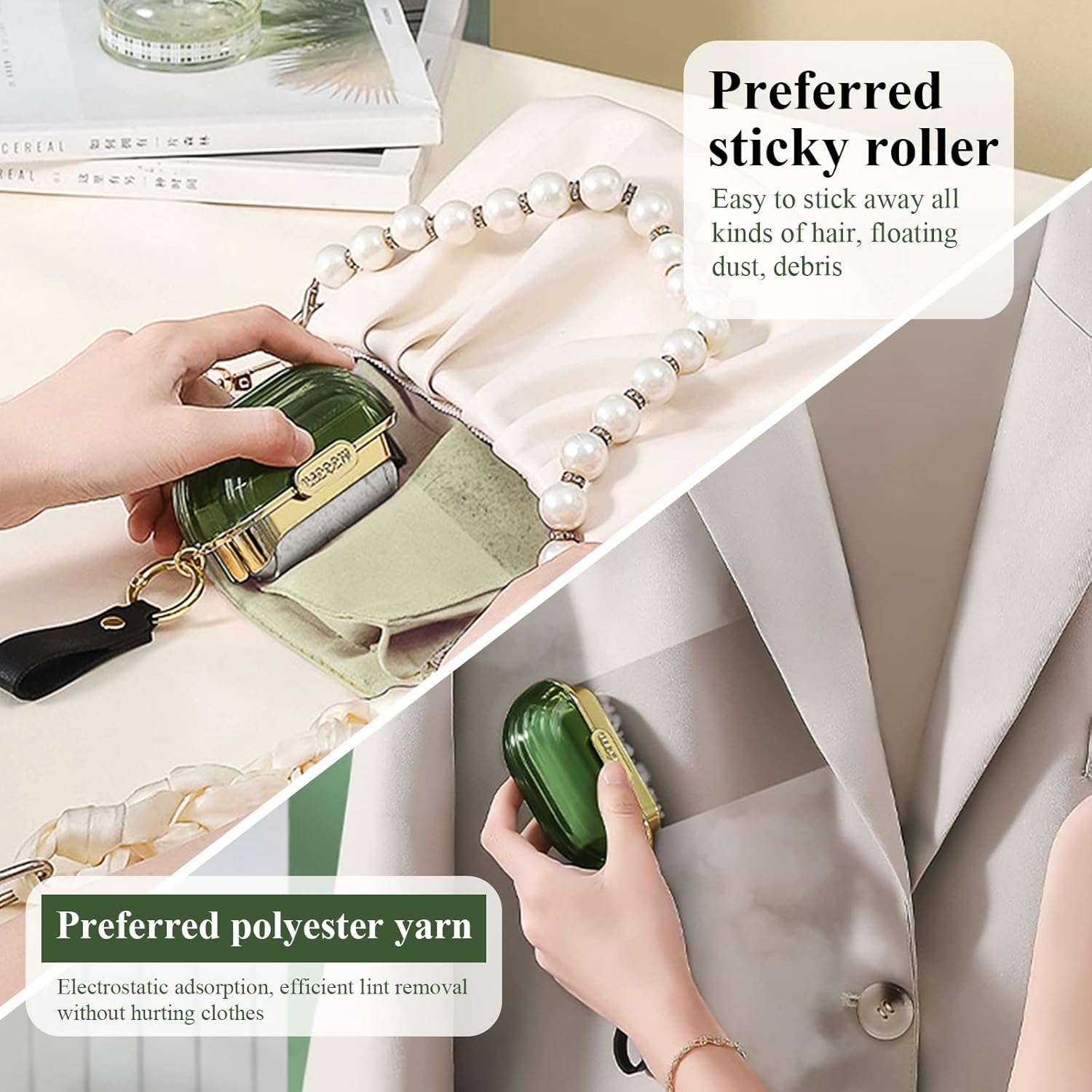 Instant Pet Hair Remover Roller – Double-Sided Sticky Lint Cleaner for Clothes, Bags & Car Seats