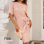 💃Hot Sales - 49% OFF🎉Sparkly One-Shoulder Ruched Dress✨