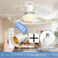 ⏳LAST DAY SALE 50% OFF🔥40W LED Ceiling Fan Light – 20.5 Ultra-Quiet with Remote 🎯 | E27 + FREE B22 Adapter 🔌 | For Bedroom 😴. Kitchen 👩‍🍳 & Garage 🛠️