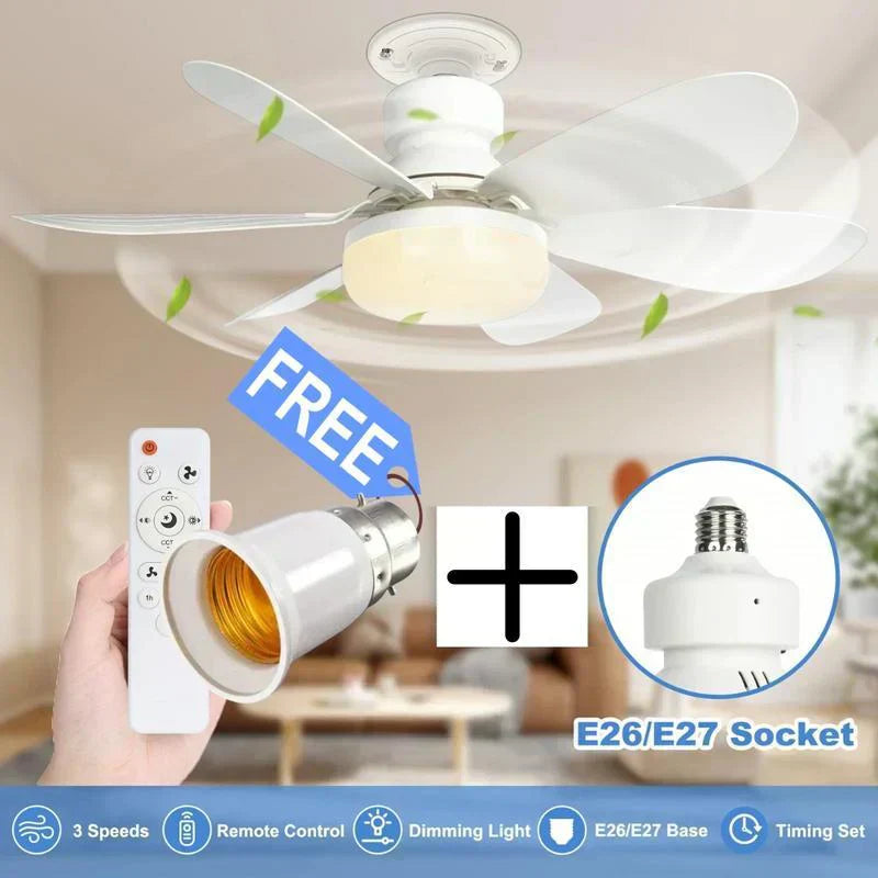 ⏳LAST DAY SALE 50% OFF🔥40W LED Ceiling Fan Light – 20.5 Ultra-Quiet with Remote 🎯 | E27 + FREE B22 Adapter 🔌 | For Bedroom 😴. Kitchen 👩‍🍳 & Garage 🛠️