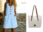 🌸Women's Solid Color U-Neck Sleeveless Cotton Linen Dress - Lightweight. Breezy & Ridiculously Comfy 💛