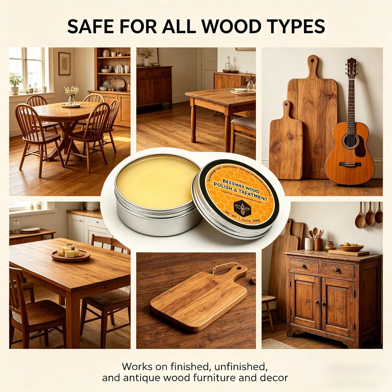 Multi-purpose wood furniture care paste