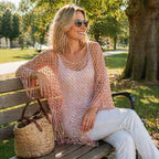 🏆 Last Day Special Price £9.99! 💐Summer Metallic Crochet Cover-Up – Lightweight. Flowy & Effortlessly Stylish summer outfit
