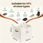 📢📢50% OFF !!!⏰ Fabric Shoe Organizer Storage Box👟– Foldable Design. Large Capacity. Dustproof & Breathable. Space-Saving for Closet & Bedroom 🧺