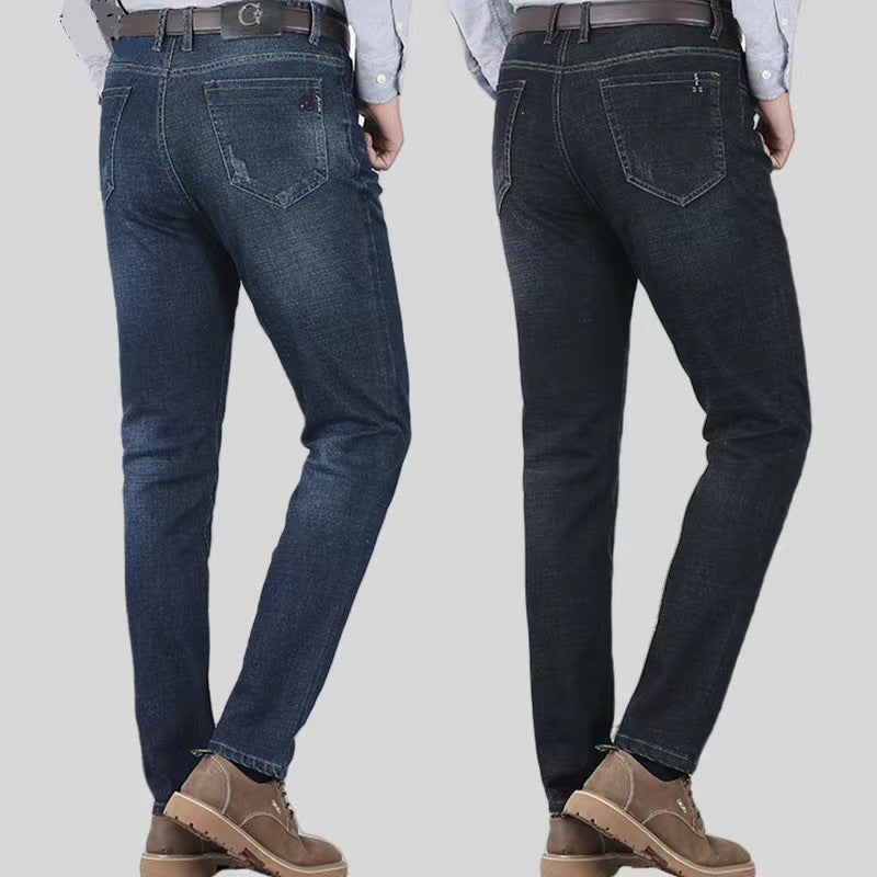 📢📢40% OFF !! ⏰Men's Elastic High Waist Straight Leg Jeans – Stretch Cotton. Breathable. Classic Fit ✨
