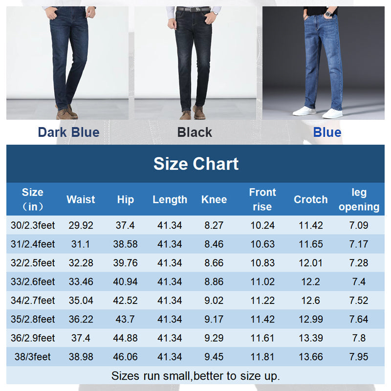 📢📢40% OFF !! ⏰Men's Elastic High Waist Straight Leg Jeans – Stretch Cotton. Breathable. Classic Fit ✨
