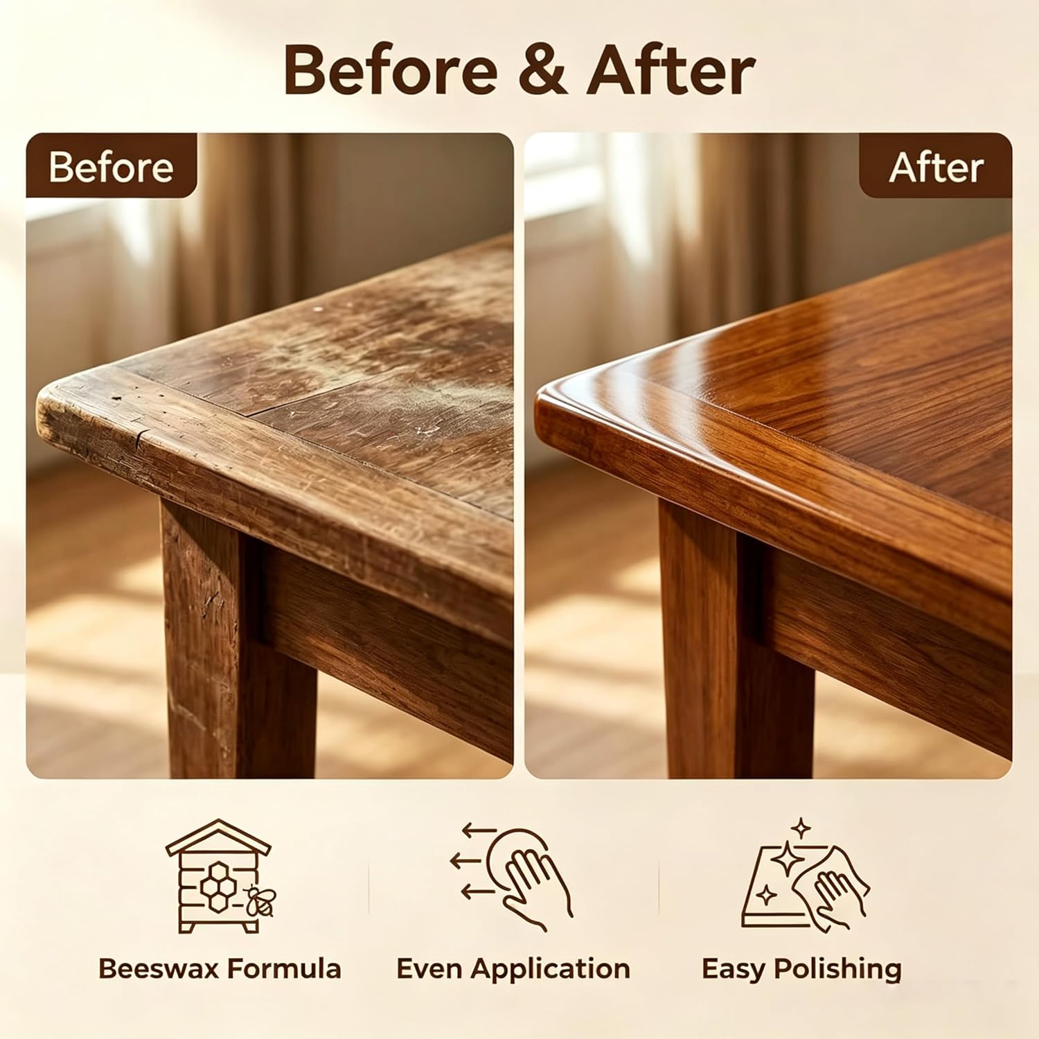 Multi-purpose wood furniture care paste