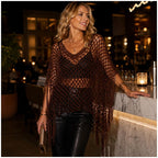 🏆 Last Day Special Price £9.99! 💐Summer Metallic Crochet Cover-Up – Lightweight. Flowy & Effortlessly Stylish summer outfit