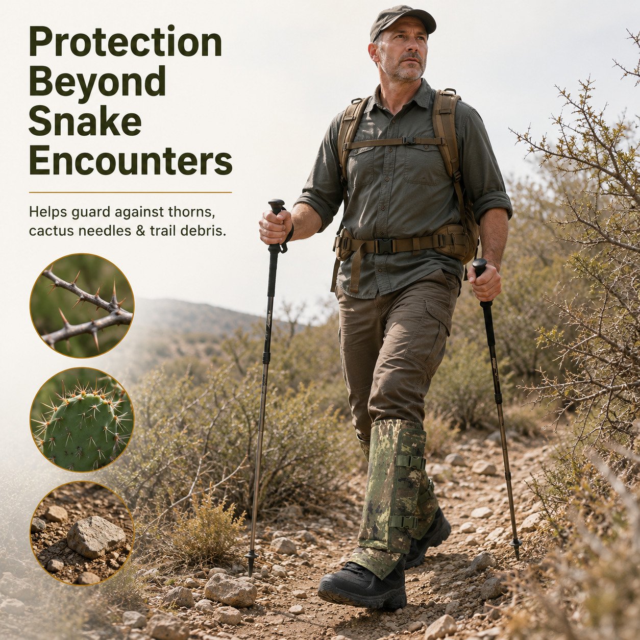 🐍 Heavy-Duty Snake Protection Gaiters – Reinforced 1000D Outdoor Leg Guards