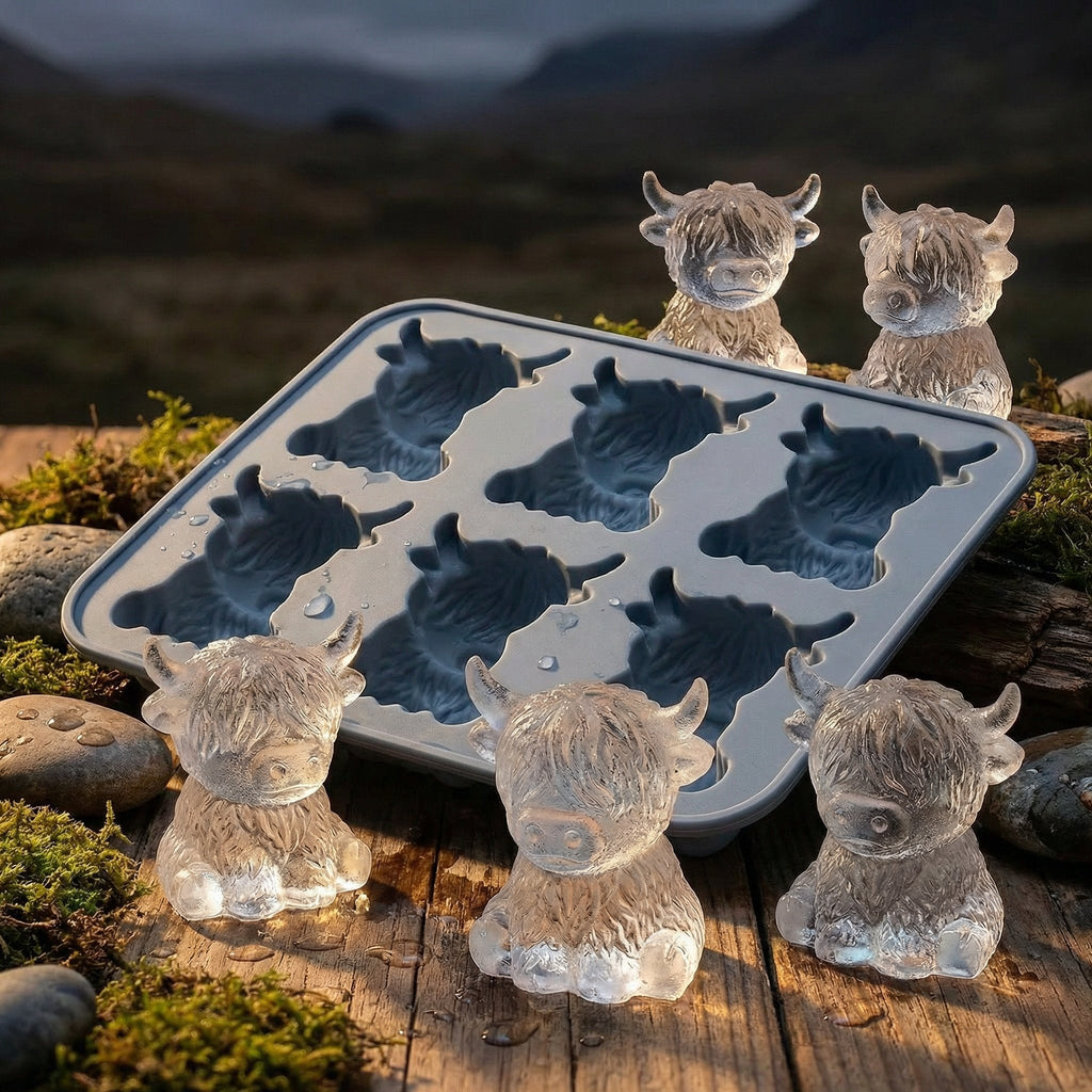 🐮 Mini Highland Cow Ice Cube Mold – Cute 3D Ice Cubes for Drinks, Parties & Gifts