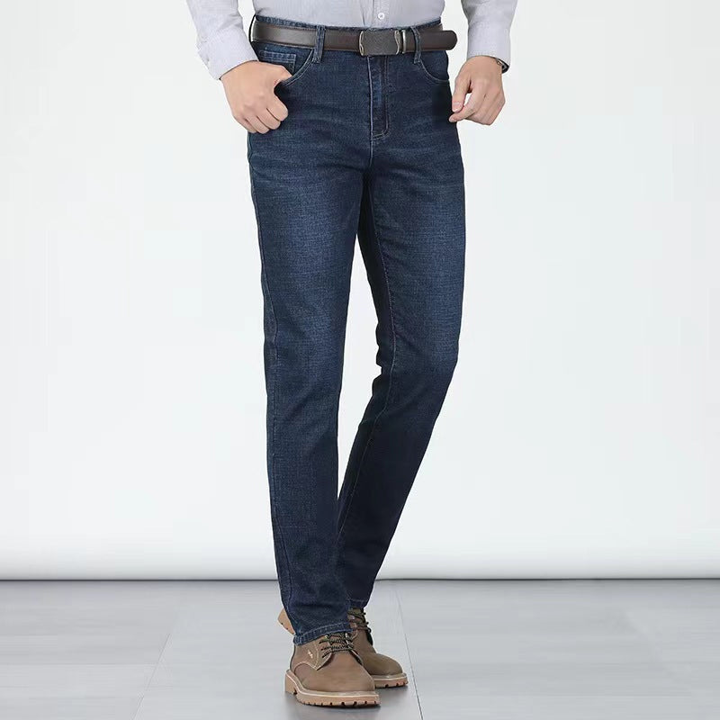 📢📢40% OFF !! ⏰Men's Elastic High Waist Straight Leg Jeans – Stretch Cotton. Breathable. Classic Fit ✨