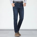 📢📢40% OFF !! ⏰Men's Elastic High Waist Straight Leg Jeans – Stretch Cotton. Breathable. Classic Fit ✨