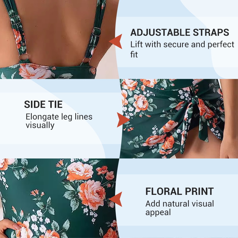 👙Last Day Sale 50% OFF💃Women's One Piece Tummy Control Tie Knot Swimsuit