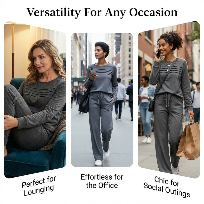 🔥40% OFF!💓Women's Crew Neck Top & Drawstring Pants Set
