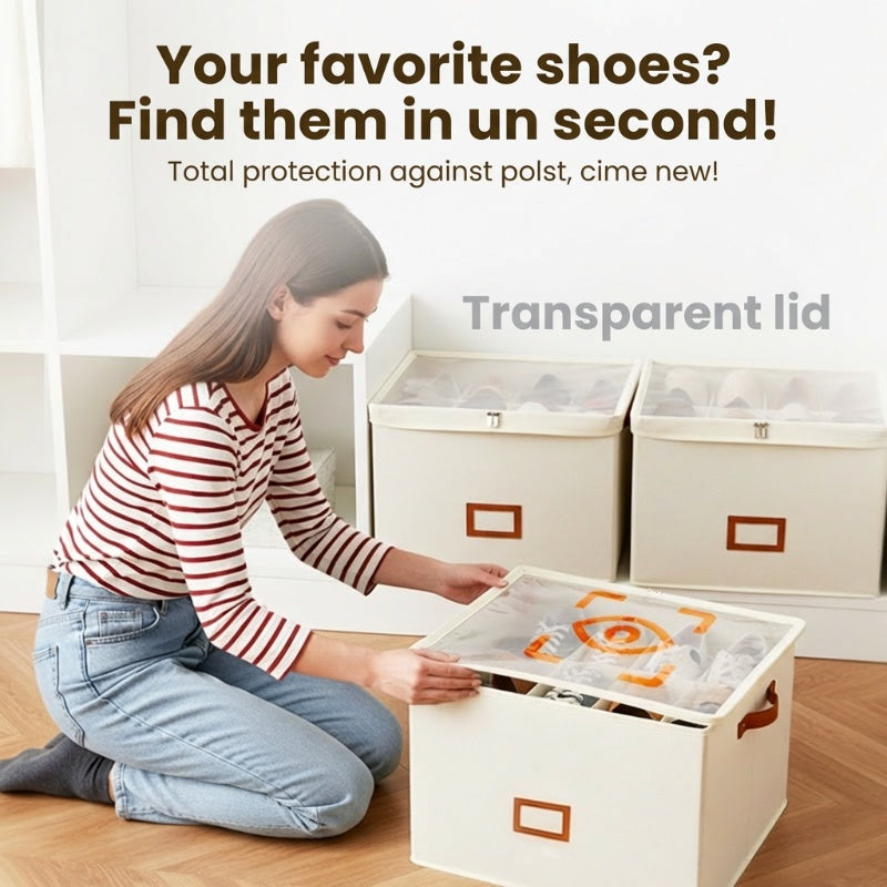 📢📢50% OFF !!!⏰ Fabric Shoe Organizer Storage Box👟– Foldable Design. Large Capacity. Dustproof & Breathable. Space-Saving for Closet & Bedroom 🧺