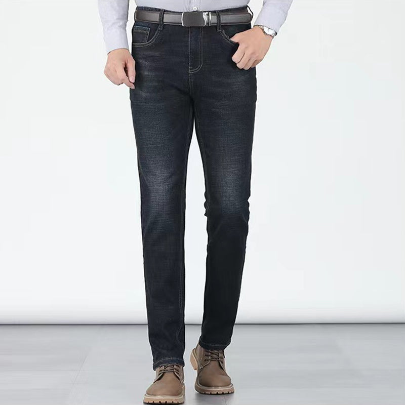 📢📢40% OFF !! ⏰Men's Elastic High Waist Straight Leg Jeans – Stretch Cotton. Breathable. Classic Fit ✨