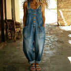 Women's Casual Baggy Denim Overalls with Pockets