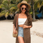 🔥This Week's Special Price:£15.99!!😍Women's Oversized Knit Cardigan – Lightweight Crochet Tassel Kimono for Spring & Summer 🌸