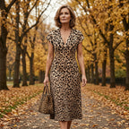 👗New arrival 40% OFF!🥰Women's V-Neck Leopard Print Dress