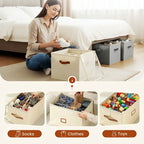 📢📢50% OFF !!!⏰ Fabric Shoe Organizer Storage Box👟– Foldable Design. Large Capacity. Dustproof & Breathable. Space-Saving for Closet & Bedroom 🧺